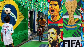 Hẻm nhỏ ở Ấn Độ gây sốt nhờ phủ kín tranh vẽ World Cup 2026