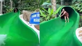 Rủ bà ngoại U80 chơi máng trượt và cái kết...