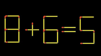 Thử tài IQ: Di chuyển một que diêm để 8+6=5 thành phép tính đúng