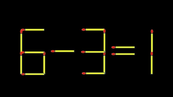 Thử tài IQ: Di chuyển một que diêm để 6-3=1 thành phép tính đúng