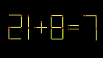 Thử tài IQ: Di chuyển một que diêm để 21+8=7 thành phép tính đúng