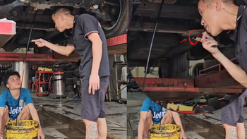 Chàng trai bị ông anh cho ăn cú lừa nếm thử nhớt ô tô
