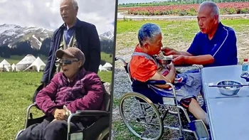Người chồng đưa vợ bại liệt 'đi khắp thế gian' suốt 12 năm