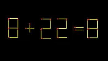 Thử tài IQ: Di chuyển một que diêm để 8+22=8 thành phép tính đúng