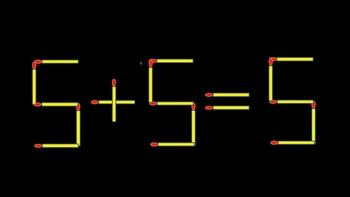 Thử tài IQ: Di chuyển một que diêm để 5+5=5 thành phép tính đúng