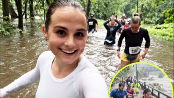 Giải half marathon biến thành cuộc đua… vượt lũ