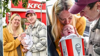 Đặt biệt danh con theo nhà sáng lập sau khi đẻ rớt ở bãi đỗ xe KFC