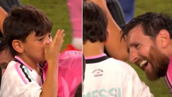 Biểu cảm hài hước của con trai Messi khi ‘chê’ bố… có mùi