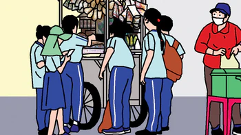 Hàng rong công nghệ số áp đảo trong ngày khai trường