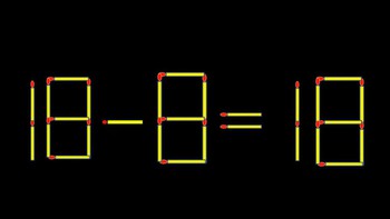 Thử tài IQ: Di chuyển một que diêm để 18+8=18 thành phép tính đúng