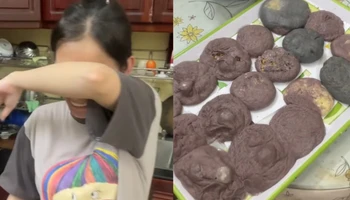 Con gái vào bếp trổ tài làm bánh bao khiến cả nhà cười no luôn cả bữa sáng