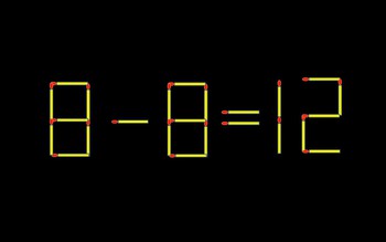 Thử tài IQ: Di chuyển một que diêm để 8-8=12 thành phép tính đúng