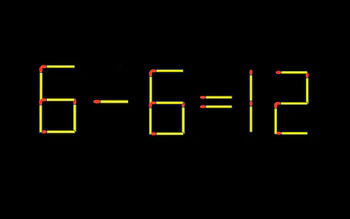 Thử tài IQ: Di chuyển một que diêm để 6-6=12 thành phép tính đúng