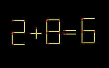 Thử tài IQ: Di chuyển một que diêm để 2+8=6 thành phép tính đúng
