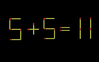 Thử tài IQ: Di chuyển một que diêm để 5+5=11 thành phép tính đúng