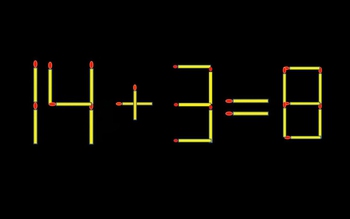 Thử tài IQ: Di chuyển một que diêm để 14+3=8 thành phép tính đúng