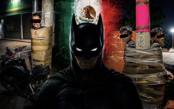 'Batman đời thực' gây chú ý sau khi trói loạt nghi phạm giữa phố