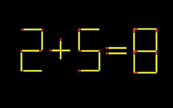 Thử tài IQ: Di chuyển một que diêm để 2+5=8 thành phép tính đúng