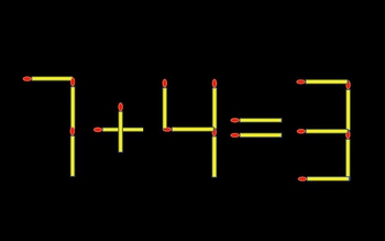 Thử tài IQ: Di chuyển một que diêm để 7+4=3 thành phép tính đúng