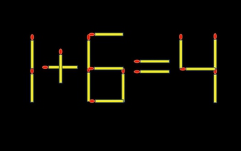 Thử tài IQ: Di chuyển một que diêm để 1+6=4 thành phép tính đúng