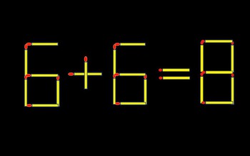 Thử tài IQ: Di chuyển một que diêm để 6+6=8 thành phép tính đúng