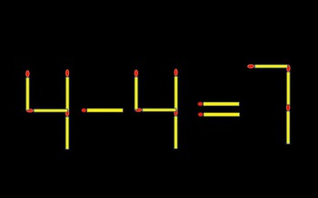 Thử tài IQ: Di chuyển một que diêm để 4-4=7 thành phép tính đúng