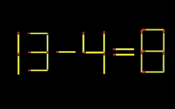 Thử tài IQ: Di chuyển một que diêm để 13-4=8 thành phép tính đúng