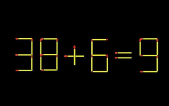 Thử tài IQ: Di chuyển một que diêm để 38+6=9 thành phép tính đúng