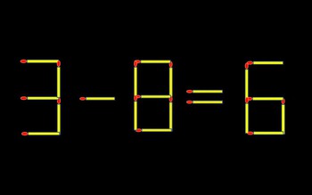 Thử tài IQ: Di chuyển một que diêm để 3-8=6 thành phép tính đúng