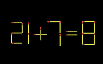 Thử tài IQ: Di chuyển một que diêm để 21+7=8 thành phép tính đúng