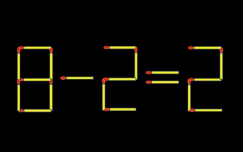 Thử tài IQ: Di chuyển một que diêm để 8-2=2 thành phép tính đúng