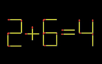 Thử tài IQ: Di chuyển một que diêm để 2+6=4 thành phép tính đúng