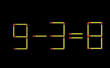 Thử tài IQ: Di chuyển một que diêm để 9-3=8 thành phép tính đúng