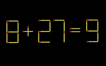 Thử tài IQ: Di chuyển một que diêm để 8+27=9 thành phép tính đúng