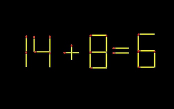 Thử tài IQ: Di chuyển một que diêm để 14+8=6 thành phép tính đúng