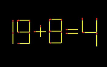 Thử tài IQ: Di chuyển một que diêm để 19+8=4 thành phép tính đúng