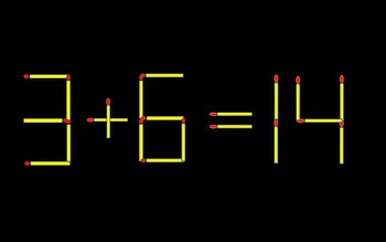 Thử tài IQ: Di chuyển một que diêm để 3+6=14 thành phép tính đúng