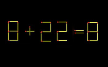 Thử tài IQ: Di chuyển một que diêm để 8+22=8 thành phép tính đúng