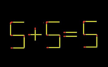 Thử tài IQ: Di chuyển một que diêm để 5+5=5 thành phép tính đúng
