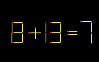Thử tài IQ: Di chuyển một que diêm để 8+13=7 thành phép tính đúng