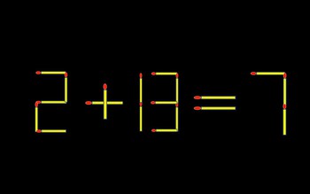 Thử tài IQ: Di chuyển một que diêm để 2+13=7 thành phép tính đúng