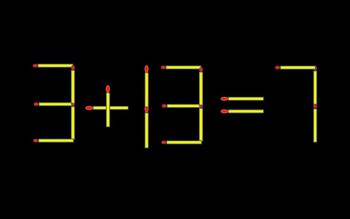 Thử tài IQ: Di chuyển một que diêm để 3+13=7 thành phép tính đúng