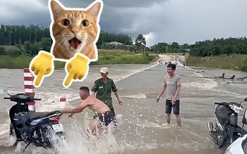 Pha rửa xe đi vào lòng sông