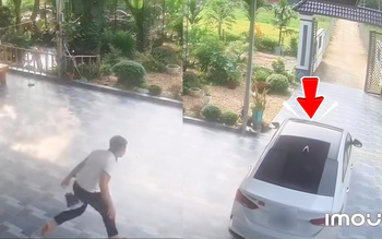 Tài xế đậu xe quên kéo phanh tay và cái kết chạy sấp mặt