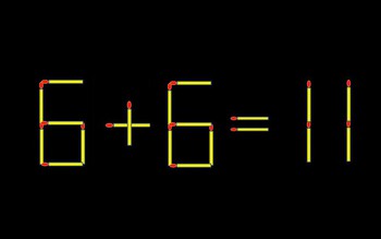 Thử tài IQ: Di chuyển một que diêm để 6+6=11 thành phép tính đúng
