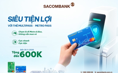 Đi xe buýt miễn phí và nhận thêm ưu đãi với bộ đôi thẻ thanh toán giao thông Sacombank