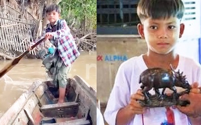 Cậu bé 12 tuổi chèo thuyền cứu hơn 100 người trong lũ