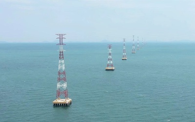 Khám phá công trình Đường dây 220kV vượt biển trên không dài nhất Đông Nam Á