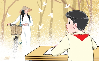 Chị của em ở trường là cô giáo mến thương