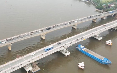 Toàn cảnh cầu Bình Triệu 1 vừa thông xe sau ba tháng nâng tĩnh không